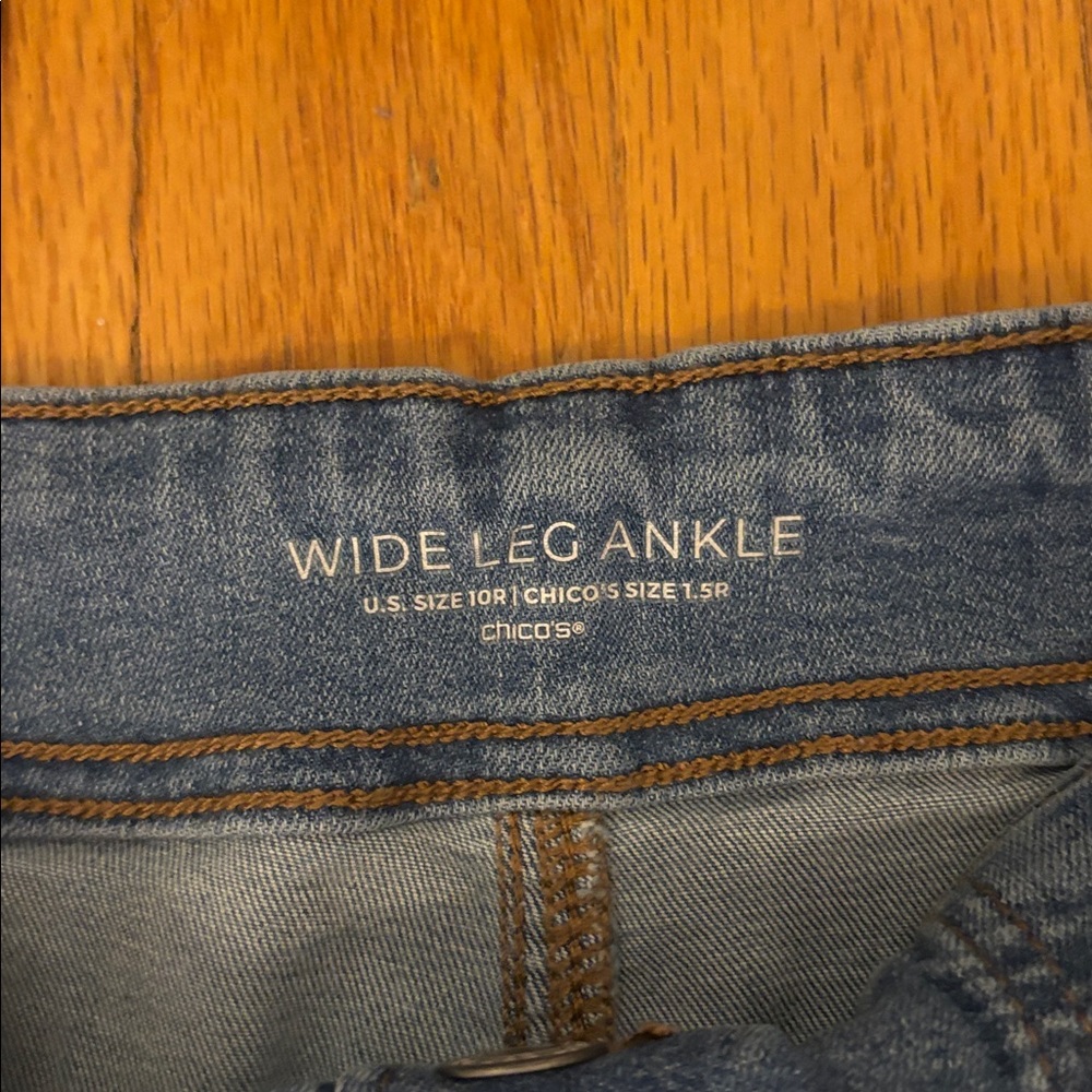 Chico's Wide-Leg Ankle Jeans in Light Medium Blue - Picture 3 of 5